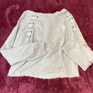 VICTORIAS SECRET PINK Cropped Distressed Hoodie